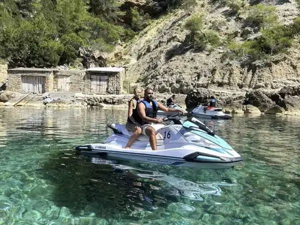 jet ski to the north of Ibiza. Secret cove portitxol